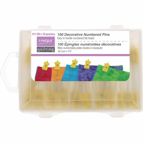 (image for) UNIQUE QUILTING #11-20 Numbered Marking Pins - 43mm (1 3/4)